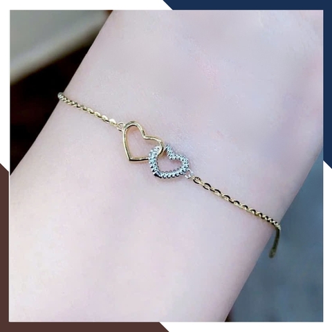 Lắc Tay Vàng Nữ 10K Hình Trái Tim LTVN343 – Quà Tặng Ý Nghĩa Cho Nàng Dịp Đặc Biệt