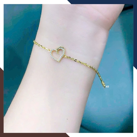 Lắc Tay Vàng Nữ 10K Hình Trái Tim LTVN343 – Quà Tặng Ý Nghĩa Cho Nàng Dịp Đặc Biệt