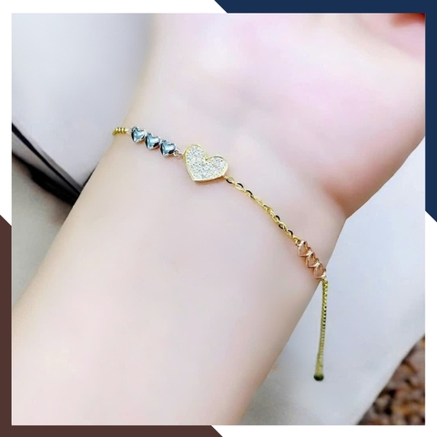 Lắc Tay Vàng Nữ 10K Hình Trái Tim LTVN343 – Quà Tặng Ý Nghĩa Cho Nàng Dịp Đặc Biệt