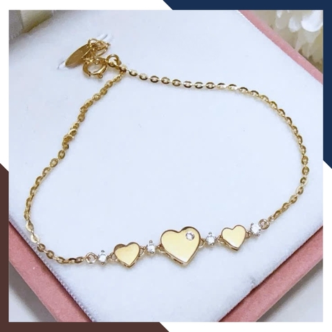 Lắc Tay Vàng Nữ 10K Hình Trái Tim LTVN343 – Quà Tặng Ý Nghĩa Cho Nàng Dịp Đặc Biệt