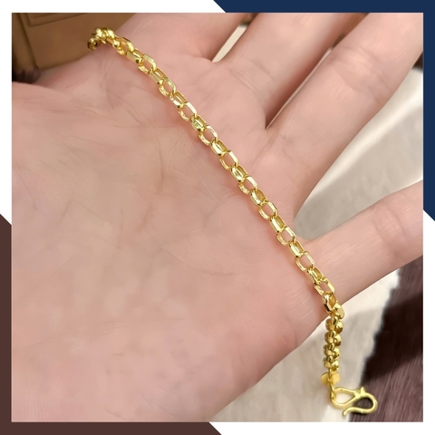 Lắc tay vàng nữ 10k kiểu mắt xích vuông LTVN285 – cá tính – hiện đại – dễ phối