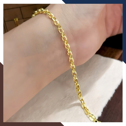 Lắc tay vàng nữ 10k kiểu mắt xích vuông LTVN285 – cá tính – hiện đại – dễ phối