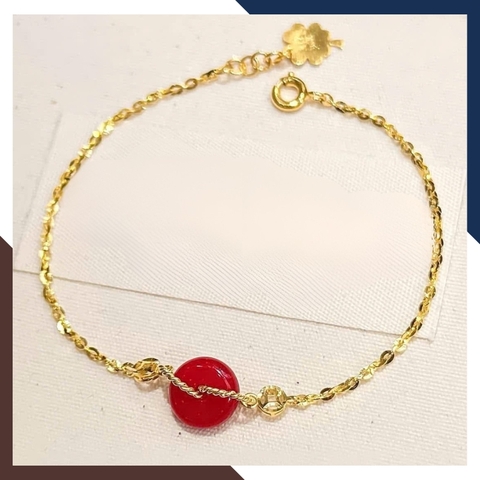 Lắc Tay Vàng Nữ 10K Mix Đồng Điếu Đá Phong Thuỷ Hợp Mệnh Kim Mộc Thuỷ Hoả Thổ LTVN241