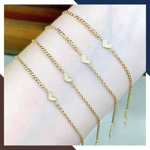 Lắc Tay Vàng Nữ 10K Trái Tim LTVN271 – Quà Tặng Cho Bạn Gái, Người Yêu, Vợ Ý Nghĩa