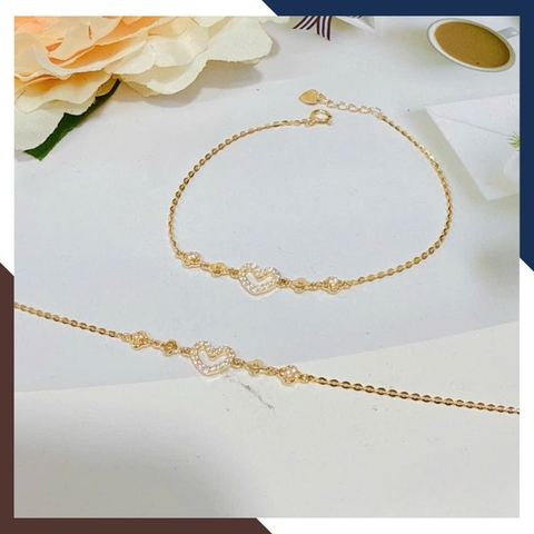 Lắc Tay Vàng Nữ 10K Trái Tim LTVN271 – Quà Tặng Cho Bạn Gái, Người Yêu, Vợ Ý Nghĩa