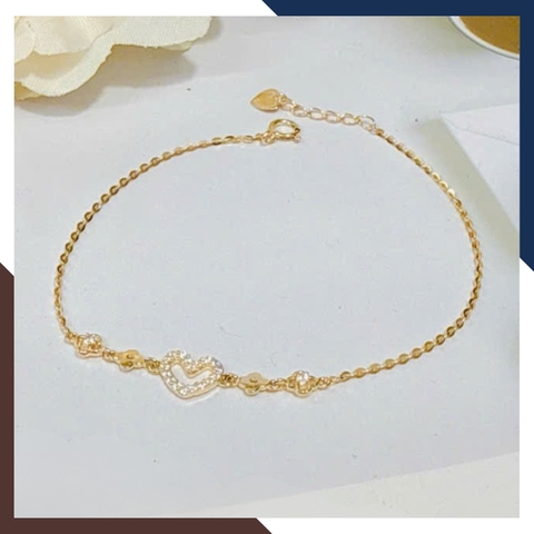 Lắc Tay Vàng Nữ 10K Trái Tim LTVN271 – Quà Tặng Cho Bạn Gái, Người Yêu, Vợ Ý Nghĩa