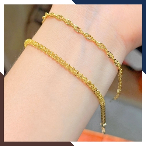 Lắc Tay Vàng Nữ 10K Trơn Kiểu Đuôi Phụng LTVN303 – Siêu Bắt Sáng, Lấp Lánh Mọi Góc Nhìn