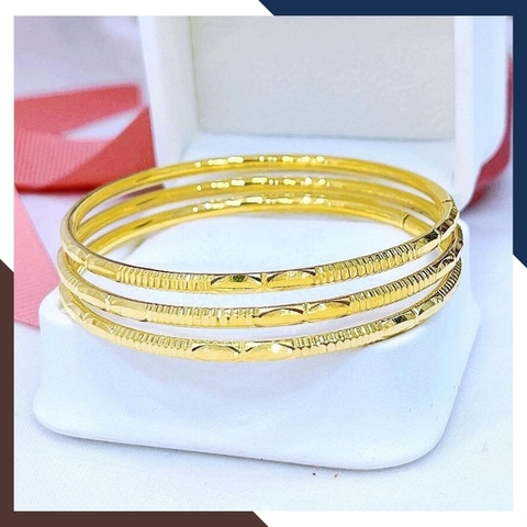 Lắc tay vàng nữ trơn 1 chỉ, lắc tay kiềng cứng vàng tây 10k mã TL100