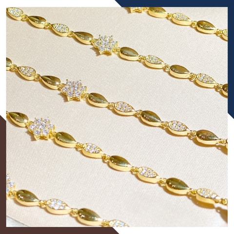 Lắc tay vàng cho mẹ, lắc tay vàng tây 10k cho phụ nữ trung niên hình giọt nước mã TL124