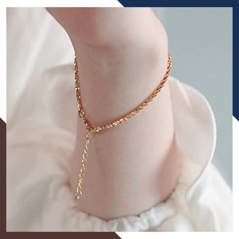 Lắc tay vàng tây nữ 10k đẹp kiểu dây xù kim sa lấp lánh mã TL45