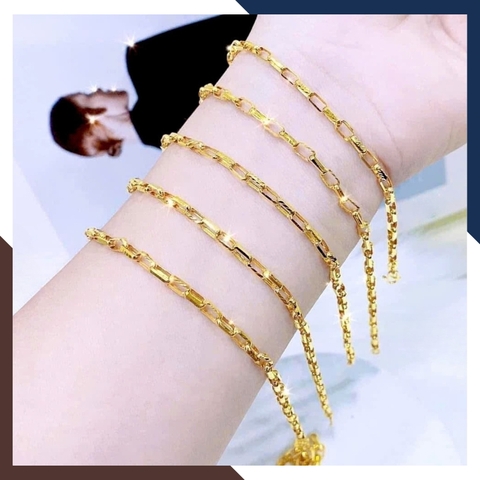 Lắc Tay Xích Vàng 10K LTVN278 – Nhiều Size Phù Hợp Nam, Nữ, Trẻ Em – Có Giấy Kiểm Định