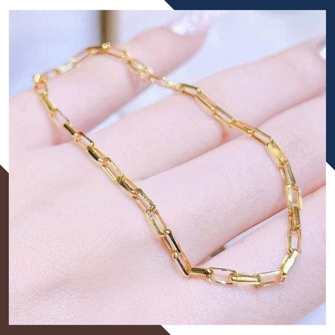 Lắc Tay Xích Vàng 10K LTVN278 – Nhiều Size Phù Hợp Nam, Nữ, Trẻ Em – Có Giấy Kiểm Định