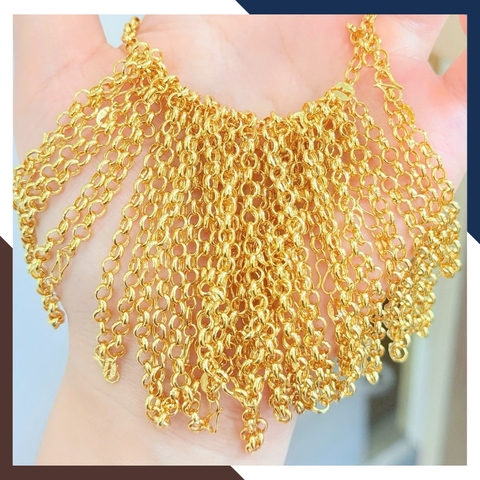 Lắc tay vàng 10k nữ mắt xích tròn LTVN283 – phong cách tối giản – hợp mọi độ tuổi