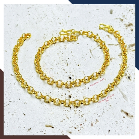 Lắc tay vàng 10k nữ mắt xích tròn LTVN283 – phong cách tối giản – hợp mọi độ tuổi