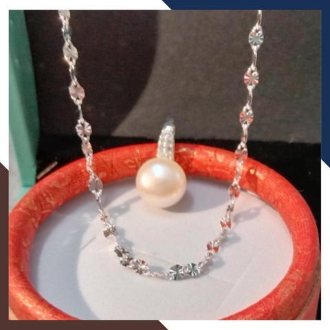 Mặt dây chuyền ngọc trai bạc dáng móc câu cho nữ đẹp mã K27TD910