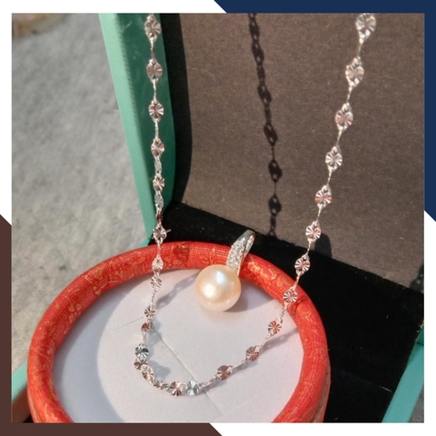 Mặt dây chuyền ngọc trai bạc dáng móc câu cho nữ đẹp mã K27TD910