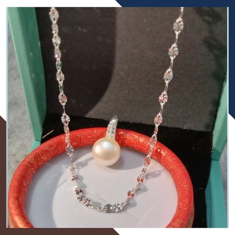 Mặt dây chuyền ngọc trai bạc dáng móc câu cho nữ đẹp mã K27TD910