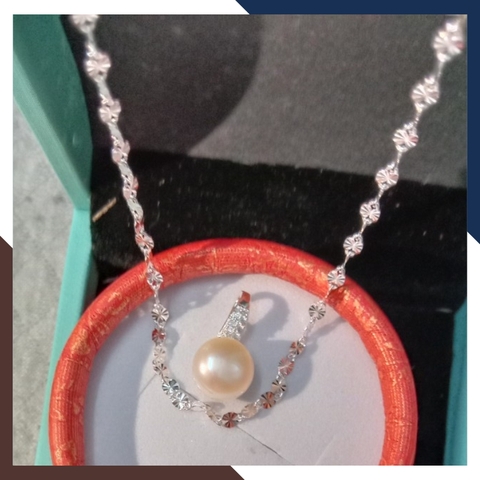 Mặt dây chuyền ngọc trai bạc dáng móc câu cho nữ đẹp mã K27TD910