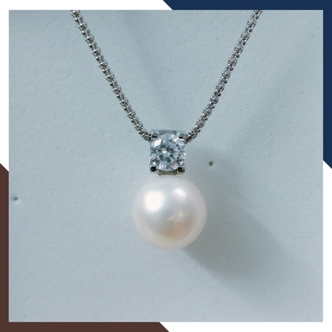 Mặt Dây Chuyền Ngọc Trai Bạc Ý Xi Kim DCNT11 - Vẻ Đẹp Vượt Thời Gian