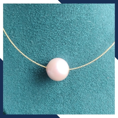 Mặt dây chuyền ngọc trai vàng 18k size 14mm mã O160T1100