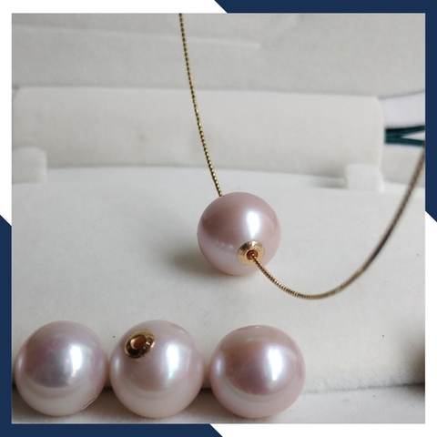 Mặt dây chuyền ngọc trai vàng 18k size 14mm mã O160T1100