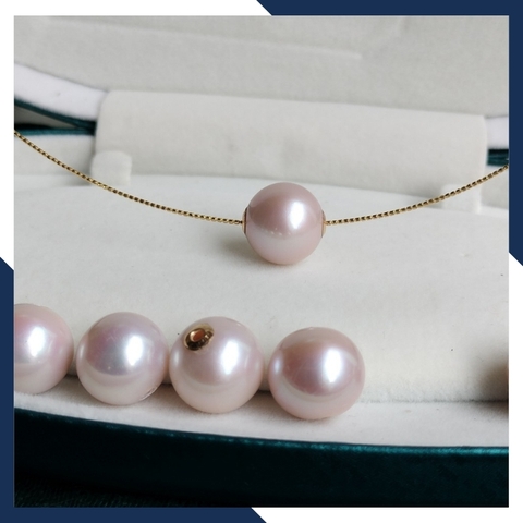 Mặt dây chuyền ngọc trai vàng 18k size 14mm mã O160T1100