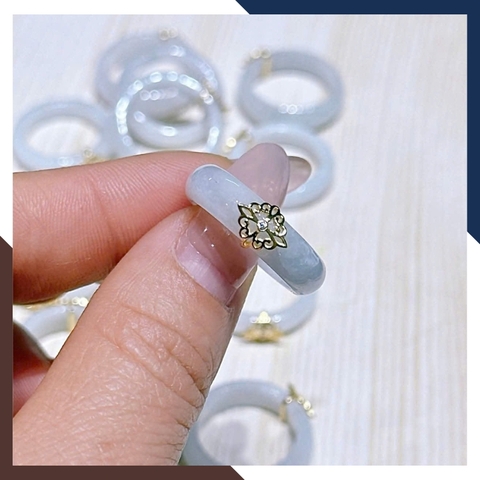 Nhẫn Bạch Ngọc Liền Khối 3mm Khánh Vàng 10K – NPT56
