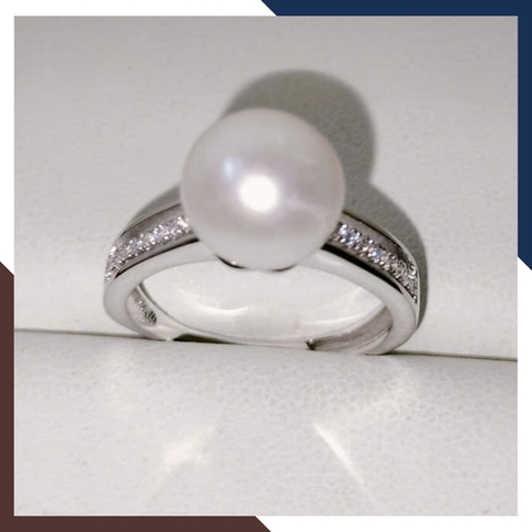 Nhẫn Bạc Ngọc Trai Thật Đơn Giản Đẹp Cho Nữ NNT25