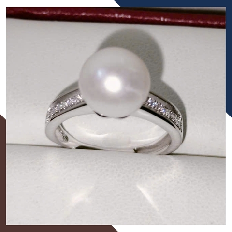 Nhẫn Bạc Ngọc Trai Thật Đơn Giản Đẹp Cho Nữ NNT25