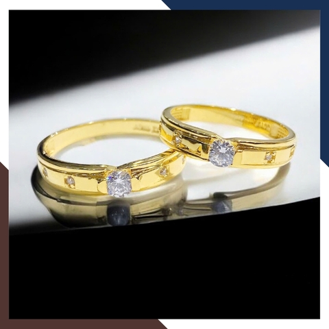 Nhẫn Cặp Đôi Vàng Tây, Nhẫn Cưới Vàng 10k Nhiều Mẫu Mới Đẹp Mã NVCD12