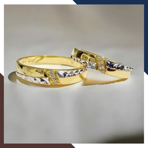 Nhẫn Cặp Đôi Vàng Tây, Nhẫn Cưới Vàng 10k Nhiều Mẫu Mới Đẹp Mã NVCD12