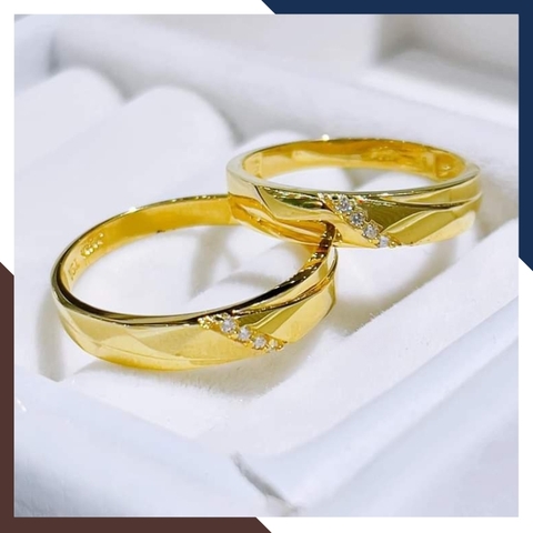 Nhẫn Cặp Đôi Vàng Tây, Nhẫn Cưới Vàng 10k Nhiều Mẫu Mới Đẹp Mã NVCD12