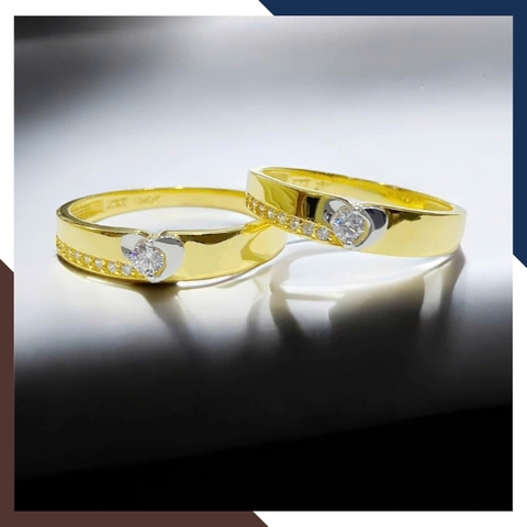Nhẫn Cặp Đôi Vàng Tây, Nhẫn Cưới Vàng 10k Nhiều Mẫu Mới Đẹp Mã NVCD12