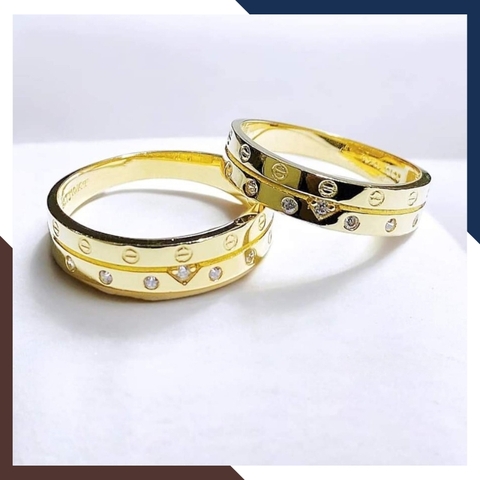 Nhẫn Cặp Đôi Vàng Tây, Nhẫn Cưới Vàng 10k Nhiều Mẫu Mới Đẹp Mã NVCD12