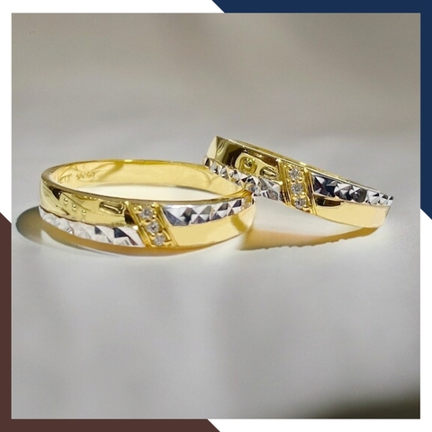 Nhẫn Cặp Đôi Vàng Tây, Nhẫn Cưới Vàng 10k Nhiều Mẫu Mới Đẹp Mã NVCD12