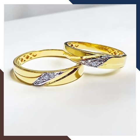 Nhẫn Cặp Đôi Vàng Tây, Nhẫn Cưới Vàng 10k Nhiều Mẫu Mới Đẹp Mã NVCD12