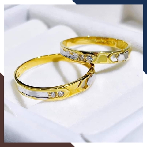 Nhẫn Cặp Đôi Vàng Tây, Nhẫn Cưới Vàng 10k Nhiều Mẫu Mới Đẹp Mã NVCD12