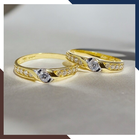 Nhẫn Cặp Đôi Vàng Tây, Nhẫn Cưới Vàng 10k Nhiều Mẫu Mới Đẹp Mã NVCD12