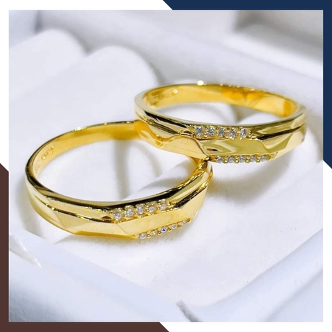 Nhẫn Cặp Đôi Vàng Tây, Nhẫn Cưới Vàng 10k Nhiều Mẫu Mới Đẹp Mã NVCD12