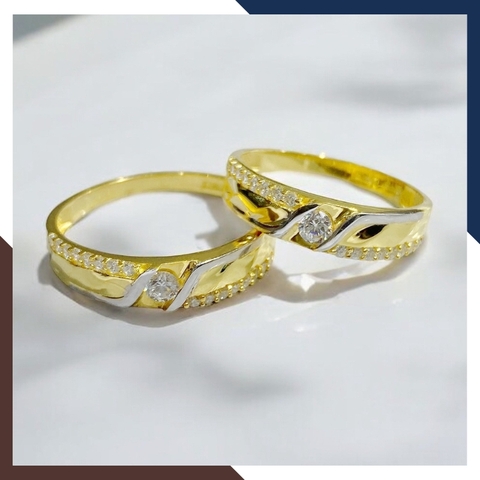 Nhẫn Cặp Đôi Vàng Tây, Nhẫn Cưới Vàng 10k Nhiều Mẫu Mới Đẹp Mã NVCD12