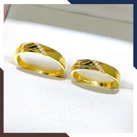 Nhẫn Cặp Đôi Vàng Tây, Nhẫn Cưới Vàng 10k Nhiều Mẫu Mới Đẹp Mã NVCD12