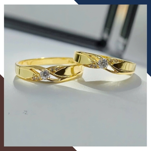 Nhẫn Cặp Đôi Vàng Tây, Nhẫn Cưới Vàng 10k Nhiều Mẫu Mới Đẹp Mã NVCD12