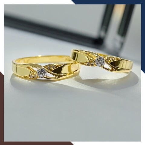 Nhẫn Cặp Đôi Vàng Tây, Nhẫn Cưới Vàng 10k Nhiều Mẫu Mới Đẹp Mã NVCD12