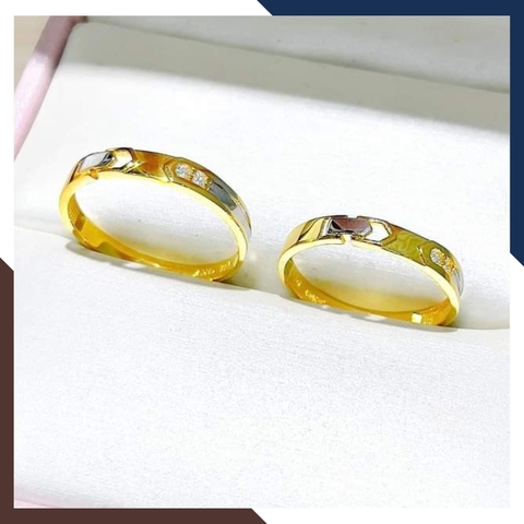 Nhẫn Cặp Đôi Vàng Tây, Nhẫn Cưới Vàng 10k Nhiều Mẫu Mới Đẹp Mã NVCD12