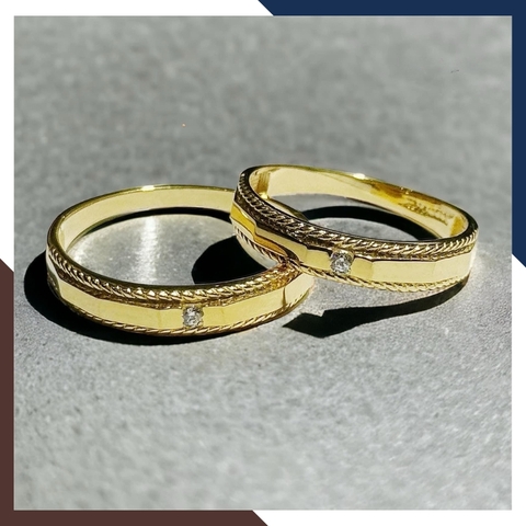 Nhẫn Cặp Đôi Vàng Tây, Nhẫn Cưới Vàng 10k Nhiều Mẫu Mới Đẹp Mã NVCD12