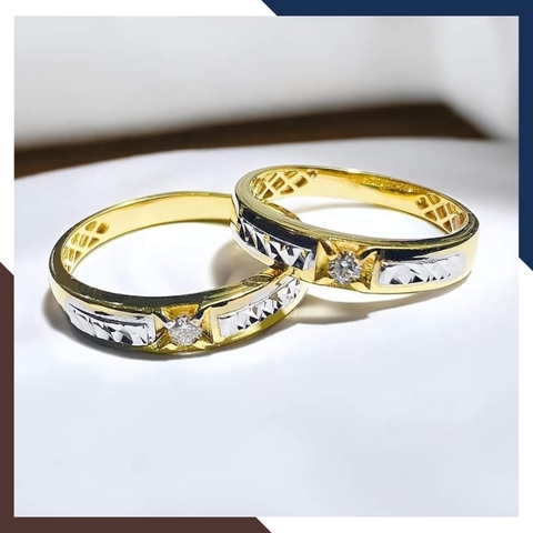 Nhẫn Cặp Đôi Vàng Tây, Nhẫn Cưới Vàng 10k Nhiều Mẫu Mới Đẹp Mã NVCD12