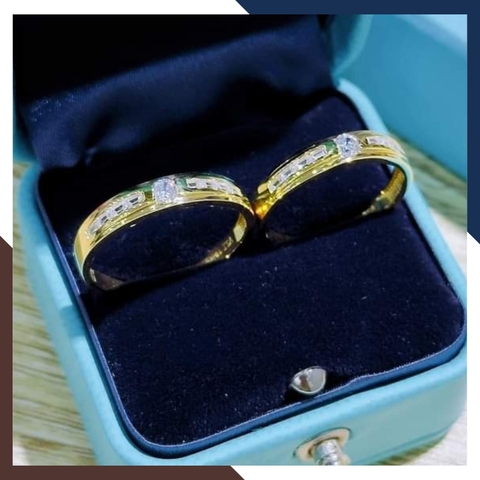 Nhẫn Cặp Đôi Vàng Tây, Nhẫn Cưới Vàng 10k Nhiều Mẫu Mới Đẹp Mã NVCD12