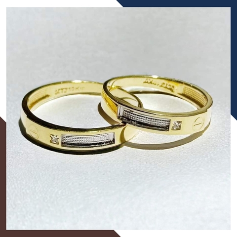 Nhẫn Cặp Đôi Vàng Tây, Nhẫn Cưới Vàng 10k Nhiều Mẫu Mới Đẹp Mã NVCD12