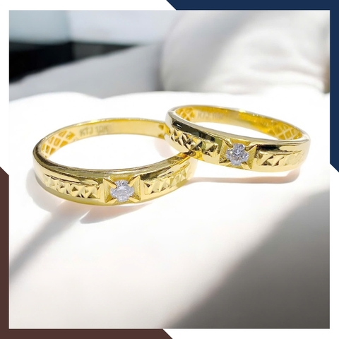 Nhẫn Cặp Đôi Vàng Tây, Nhẫn Cưới Vàng 10k Nhiều Mẫu Mới Đẹp Mã NVCD12