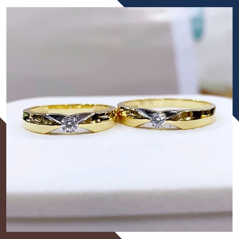 Nhẫn Cặp Đôi Vàng Tây, Nhẫn Cưới Vàng 10k Nhiều Mẫu Mới Đẹp Mã NVCD12